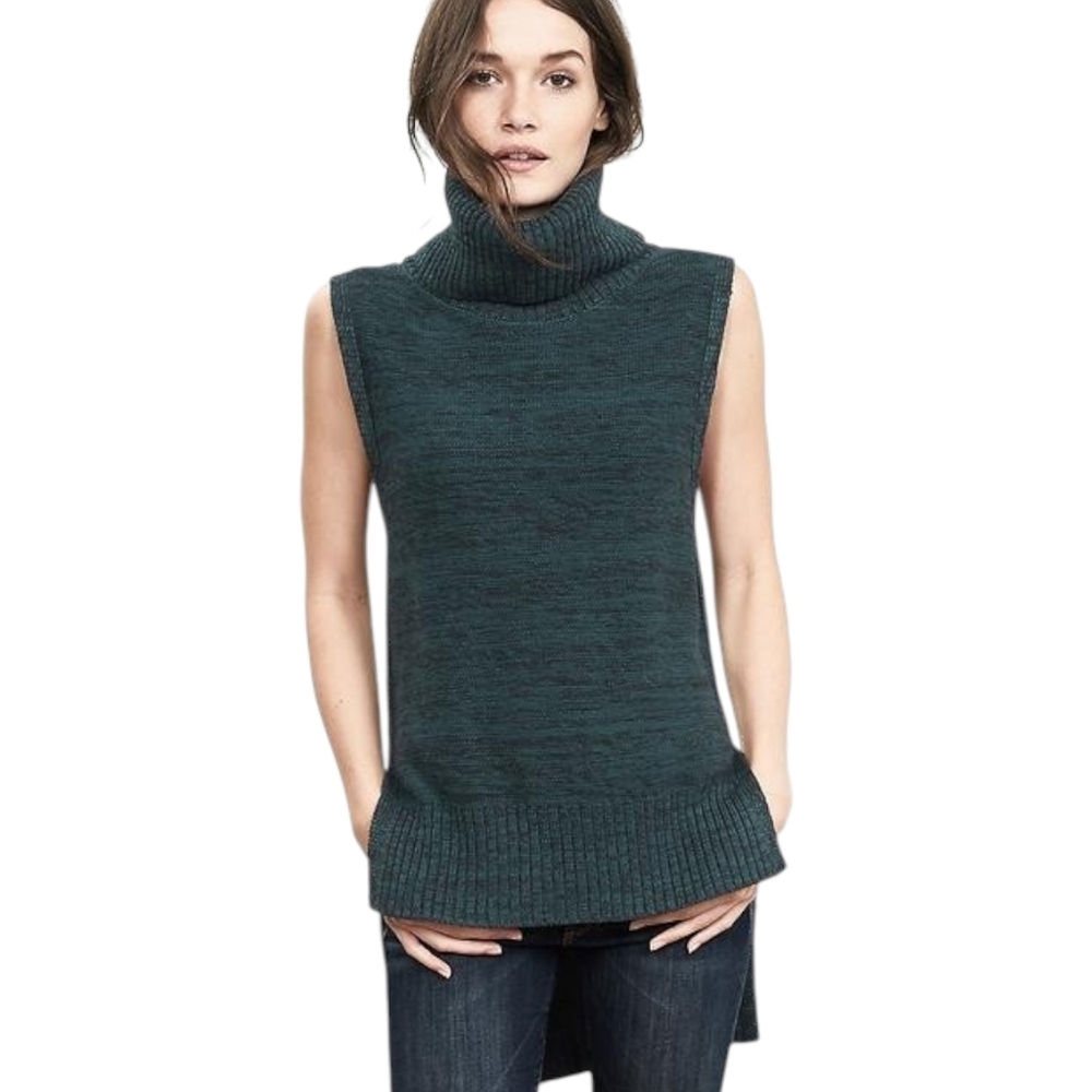 Banana Republic Hi Lo Tunic Sweater Women Medium Blue